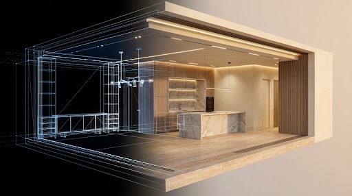 3D Isometric Wireframe to Photorealistic Render