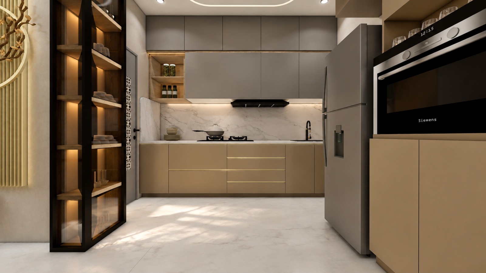 Ergonomic Modular Kitchen & Siemens Suite — South Bopal, Ahmedabad by Niora Studio